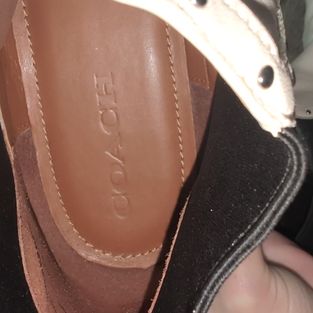 Coach White and Black Leather Boots - Picture 7 of 14